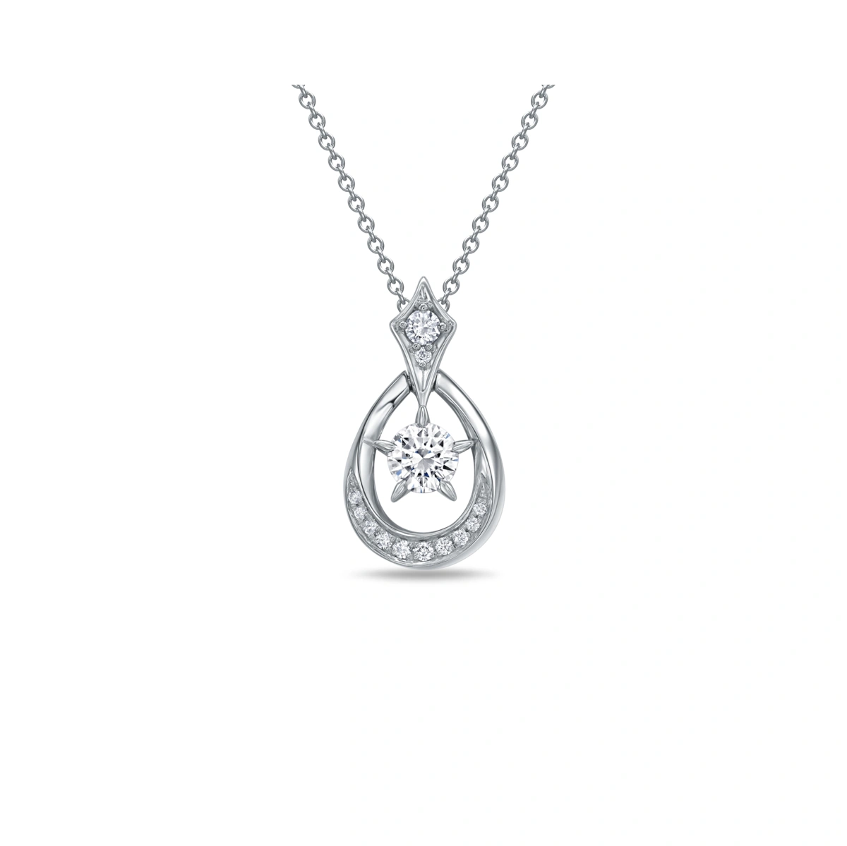 18K/750 White Gold diamond pendant