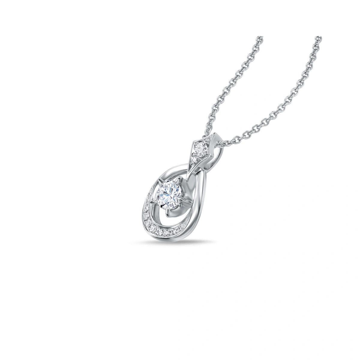 18K/750 White Gold diamond pendant